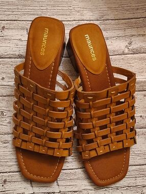 Maurices Woven Slide Mules in Tan Brown